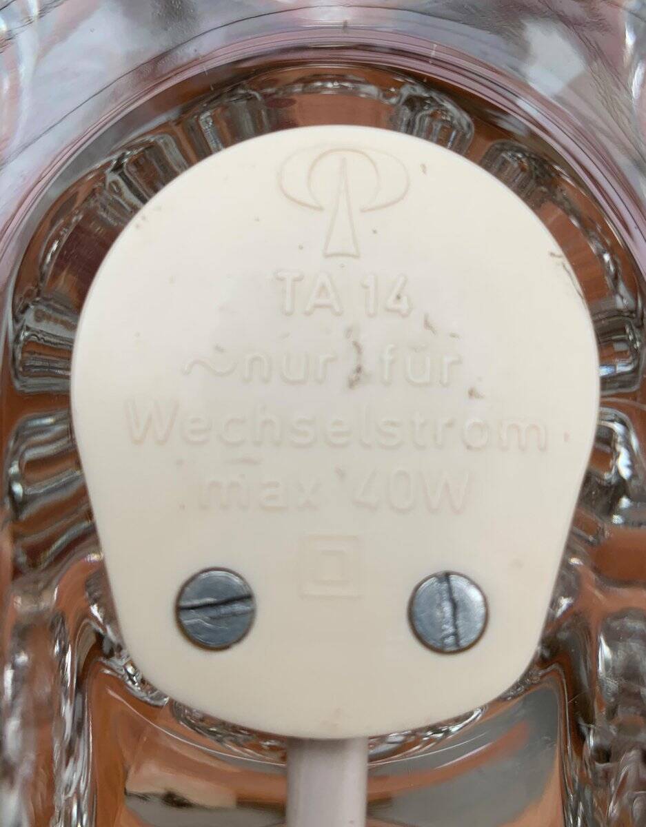 Vintage German glass table lamp by Peill & Putzler.