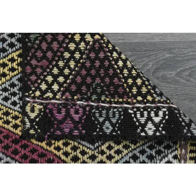 1970s Vintage Turkish Oushak Handmade Wool Cotton Purple Runner Rug 62x206