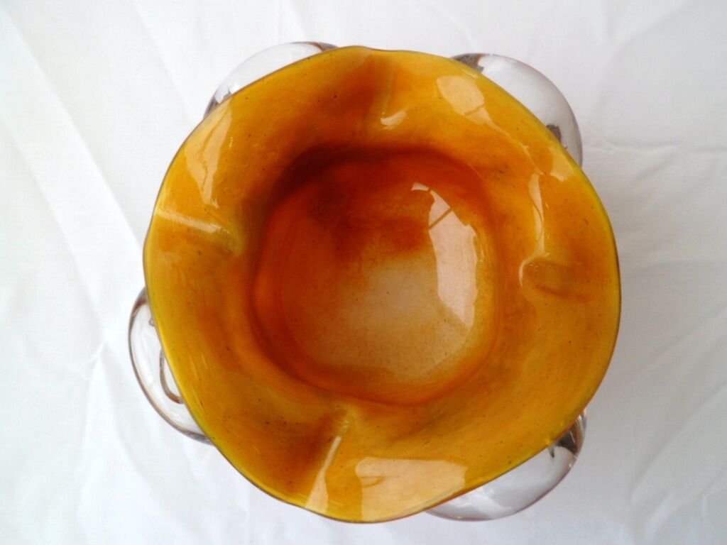 Ashtray empty-pocket cup in blown glass La Bourboule