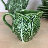 Ceramic cabbage tea set, 6 cups, teapot
