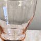 8 pink art deco wine or water glasses with black stem