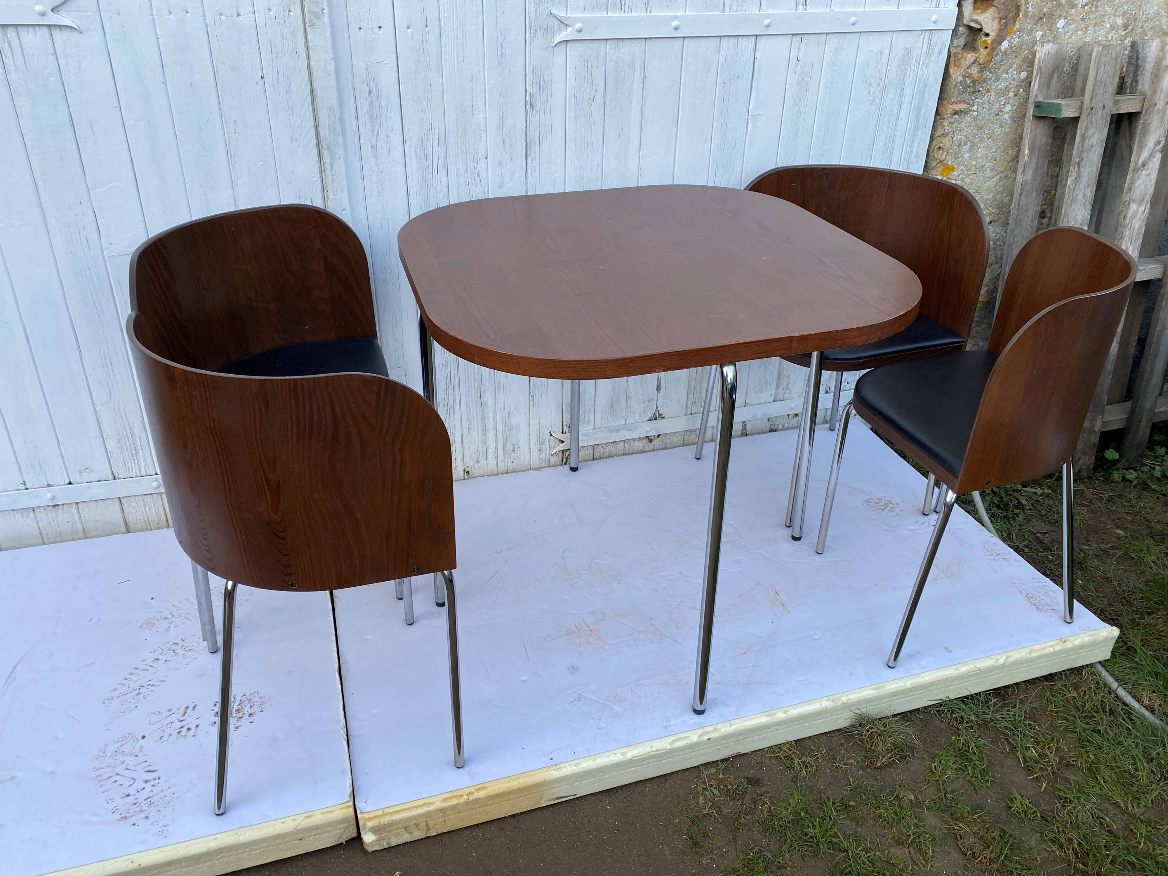 Fusion model table and 4 chairs set by Sandra Kragnert for Ikea Swedish 1970s