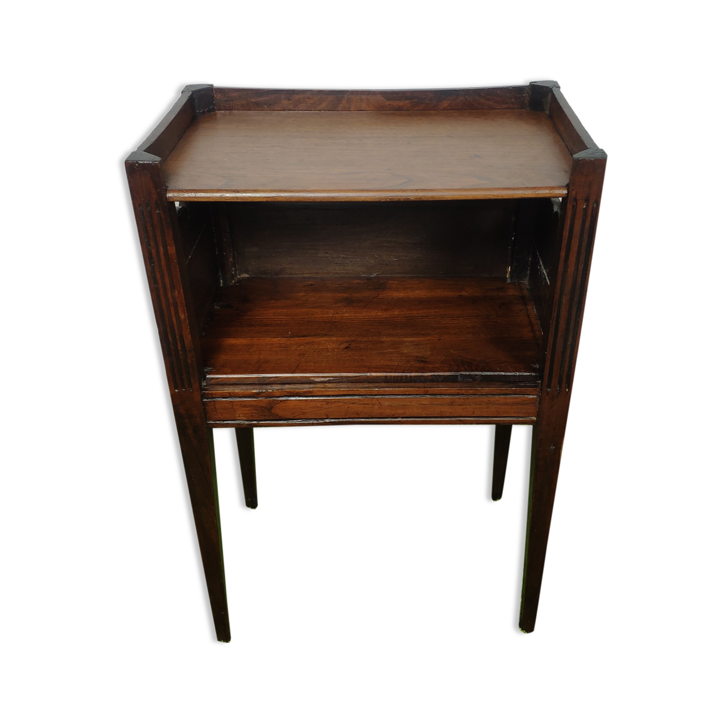 Old wooden bedside table