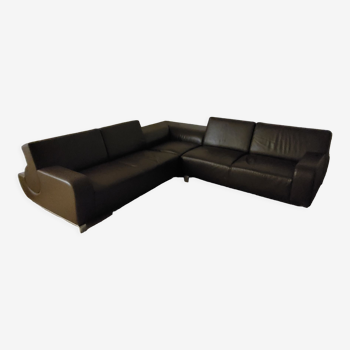 Leolux corner sofa in leather 6 places