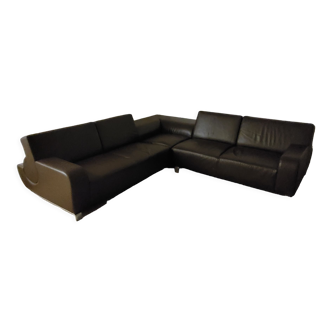 Leolux corner sofa in leather 6 places