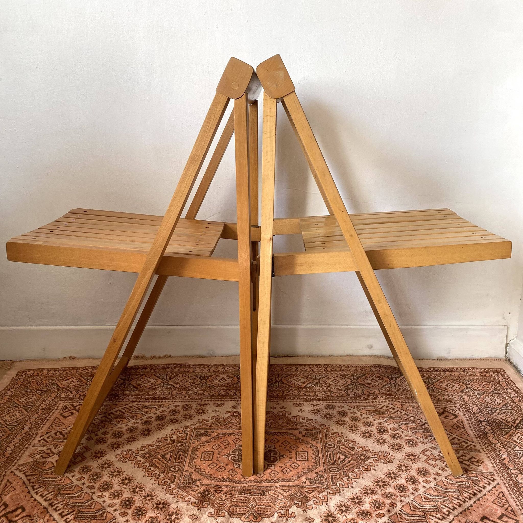 designer folding chairs in beech wood