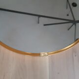 Large golden round mirror 70cm
