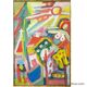 Vintage oil painting 'Bunte Szene' - Miklós Németh, 1962