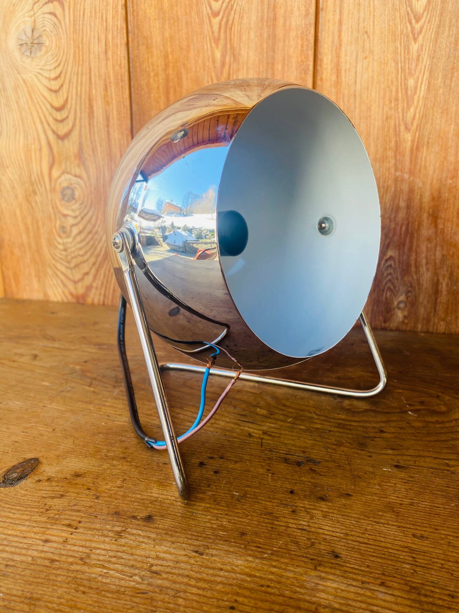 Paire de lampes esprit « Eye-ball » en métal