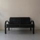 Black leather sofa by tord björklund for ikea, 1980
