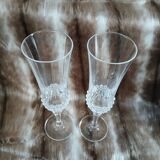 2 crystal champagne flutes