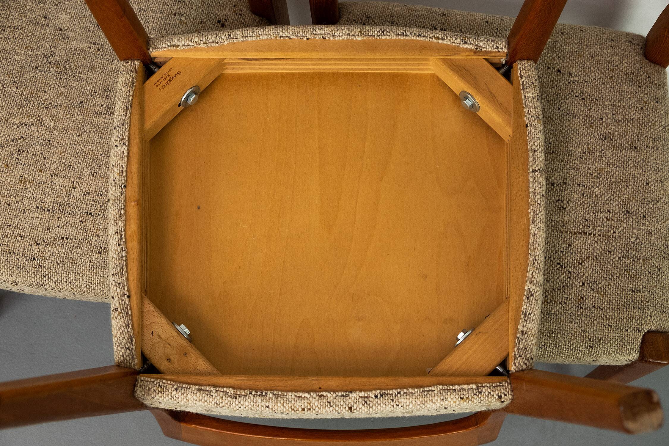 Set of 4 Teak and Wool Dining Chairs by Swegards, Sweden, 1960s