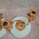 Pair of antique gilded candlesticks – Louis XV / Rococo style