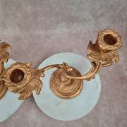 Paire de bougeoirs anciens dorés – style Louis Xv / Rocaille