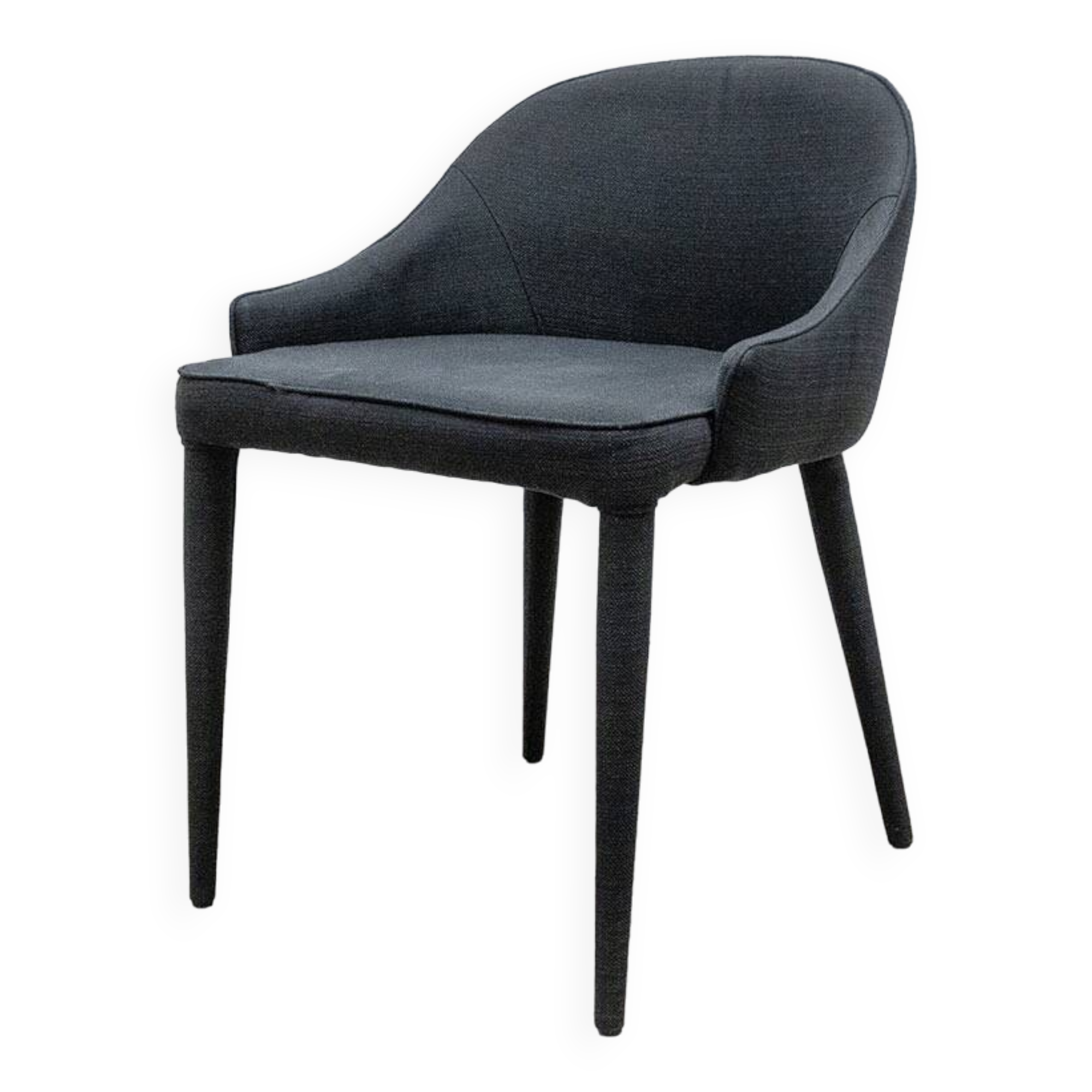 4-legged armchair in black fabric