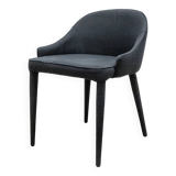 4-legged armchair in black fabric