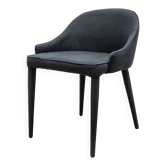 4-legged armchair in black fabric