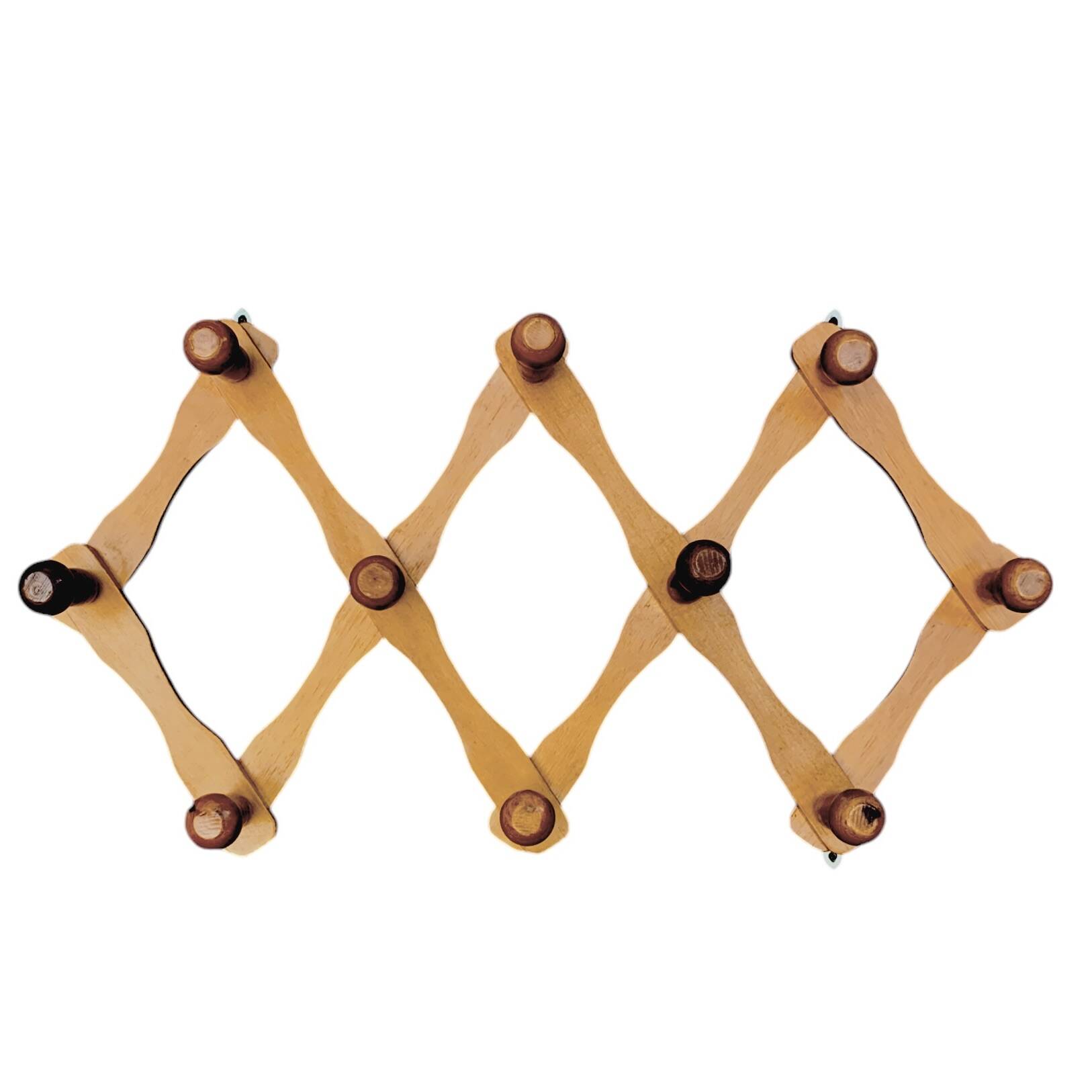 Vintage wooden accordion coat rack