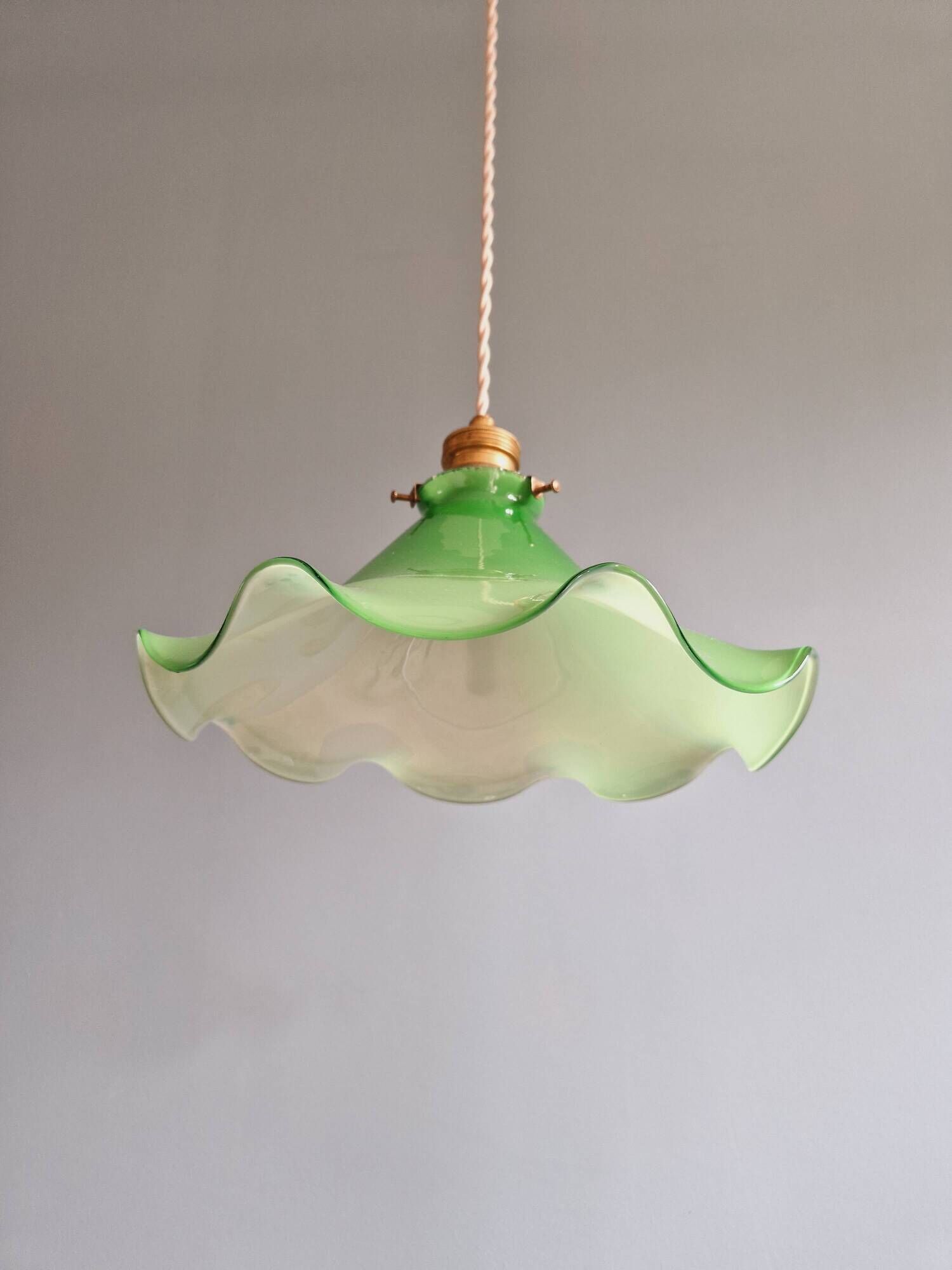 Vintage pendant light in opaline 1960s 1970s