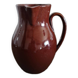 Pitcher / jug in fine red enameled earthenware called Carmelite - Between 1806 and 1840 - Sarreguemines