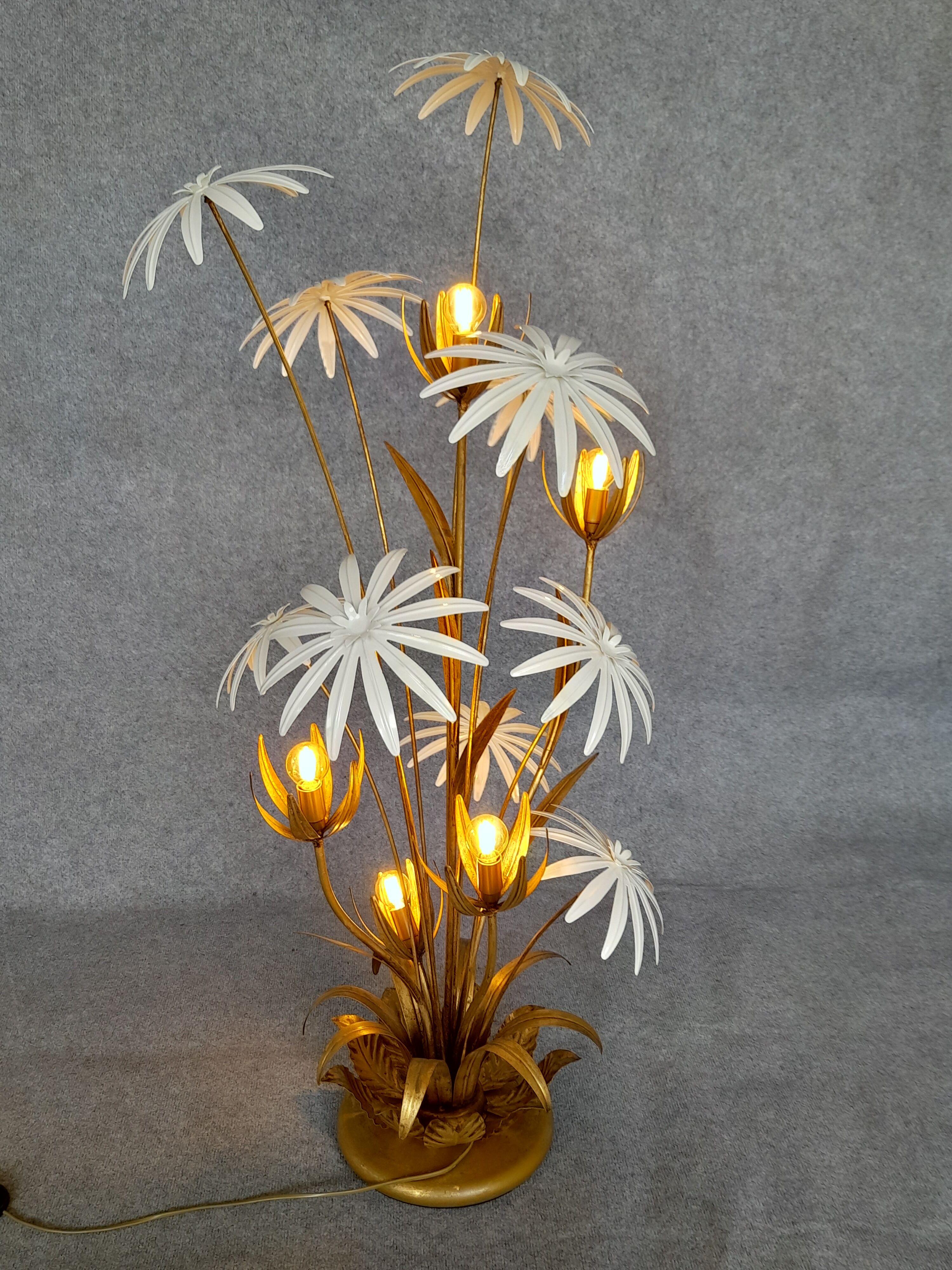 Vintage floral floor lamp hans kogl