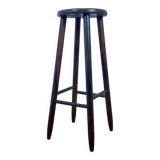 Brutalist bar stool in stained oak