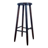 Brutalist bar stool in stained oak