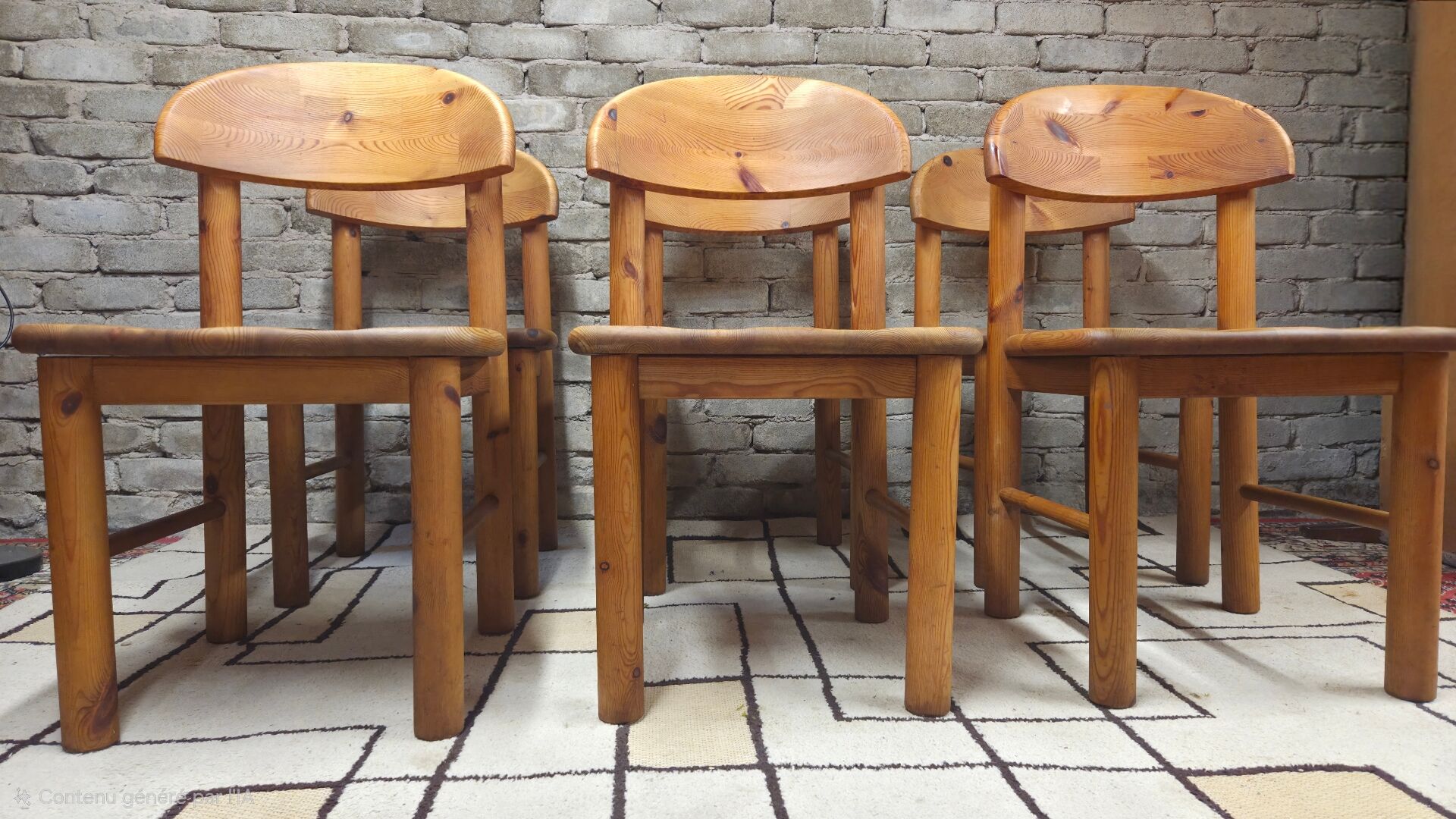 Set of 6 Rainer Daumiller chairs in solid pine – 1970s