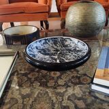 Alvino Bagni, black marbled ceramic centerpiece / vide poche, ca. 1970