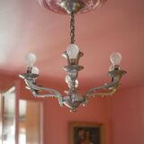 vintage 6-light chandelier, vintage suspension, ceiling lamp, interior decor