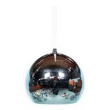Vintage chrome sphere pendant lamp, space age eye lamp.
