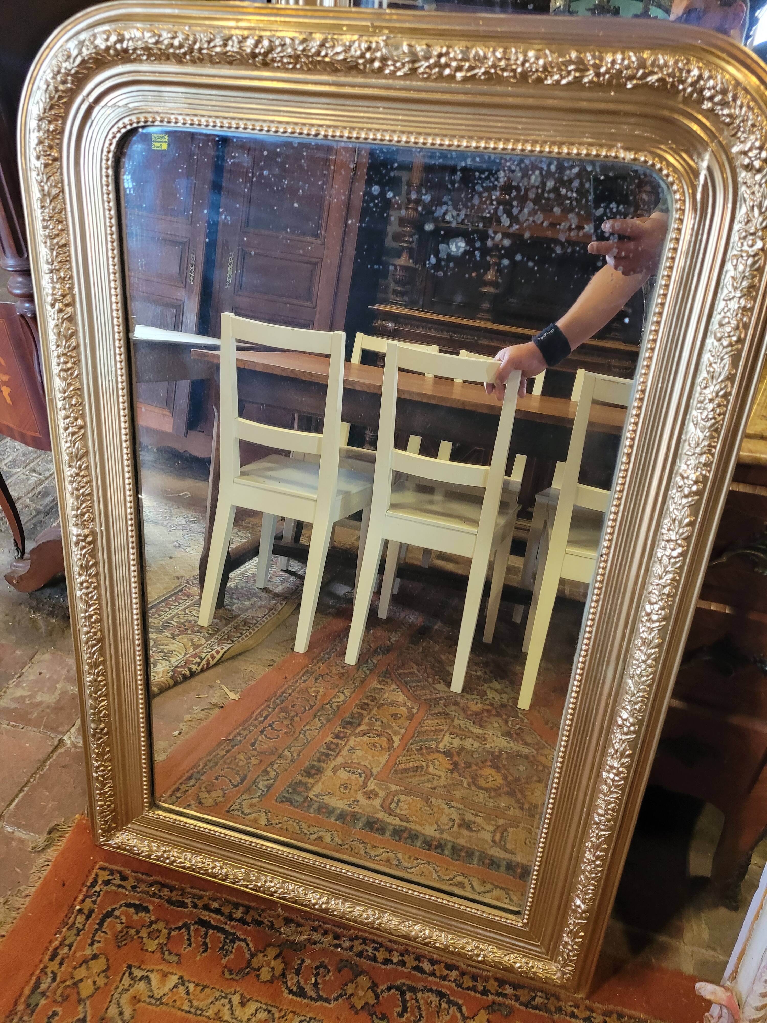 Miroir Louis Philippe doré ancien 119x81cms