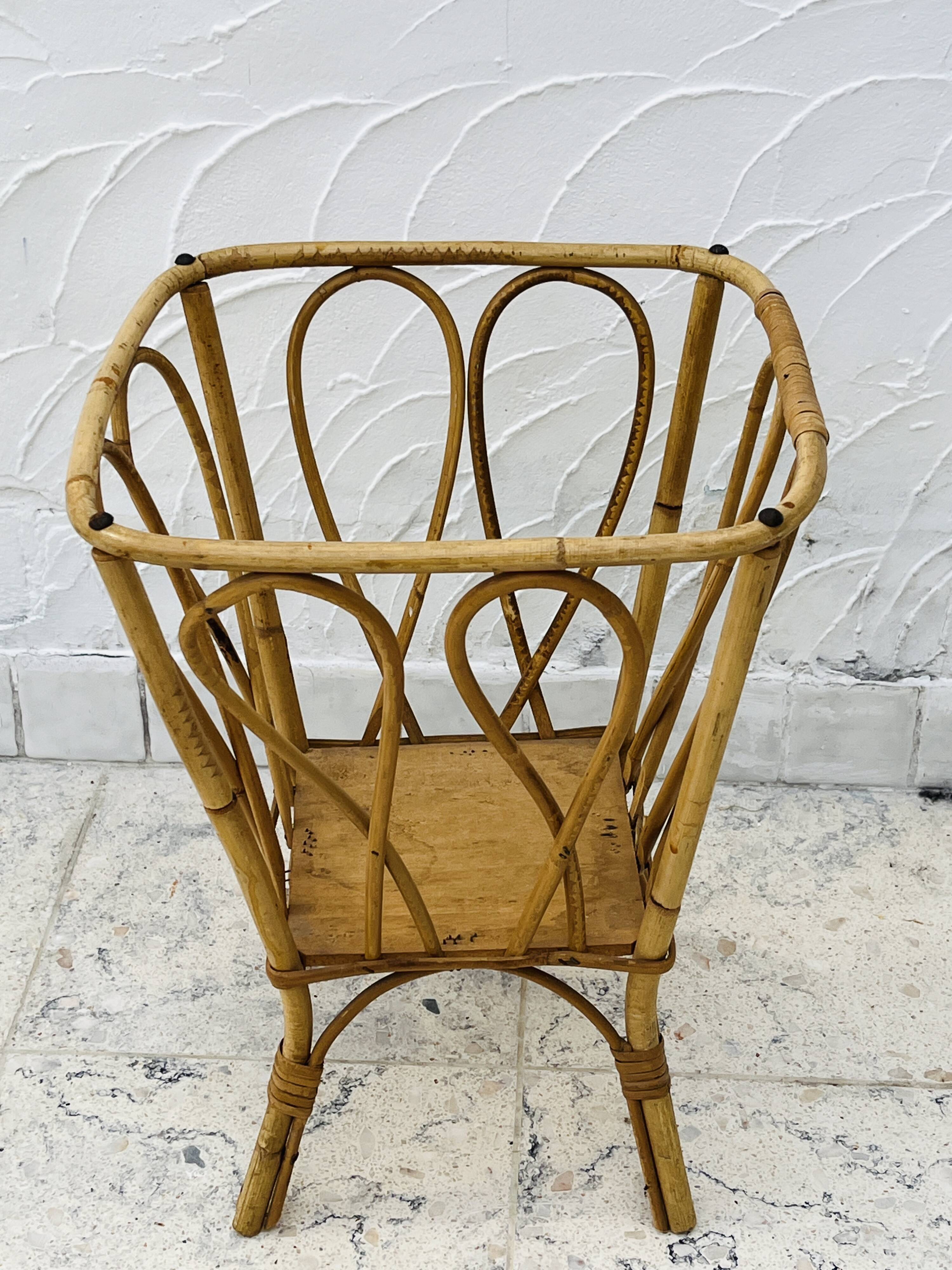 Vintage bamboo plant stand