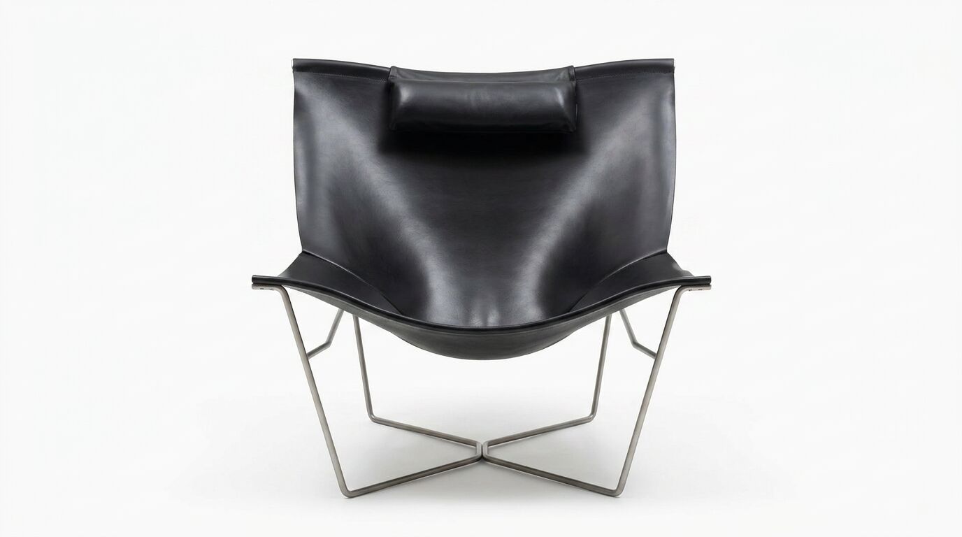 Black leather chair Semana, design by David Weeks for Habitat.