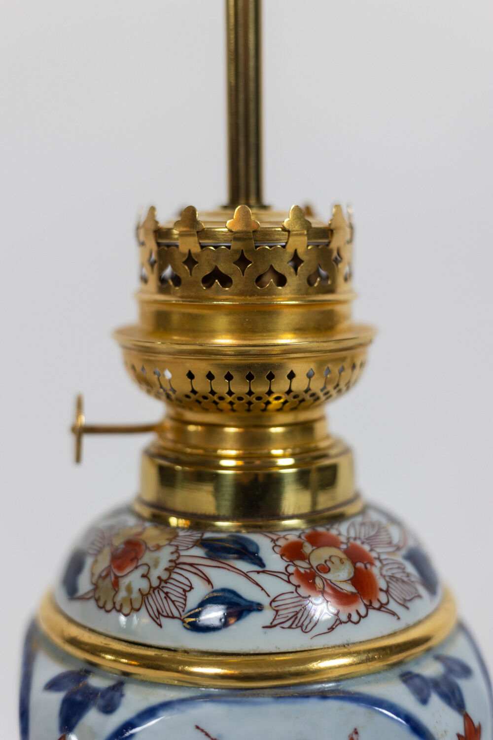 Pair of Imari porcelain and bronze lamps, circa 1880