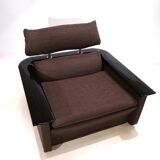 Fauteuil lounge Tecno avec structure en laque piano, 1970