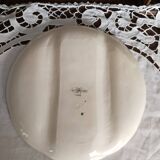 Asparagus plate, Sarreguemines earthenware, dark pink pattern