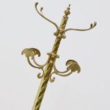 Italian Free Standing Solid Brass Coat Rack 1950s