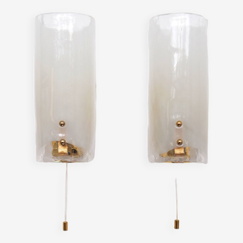 Design Kalmar glass wall lamp set with brass details