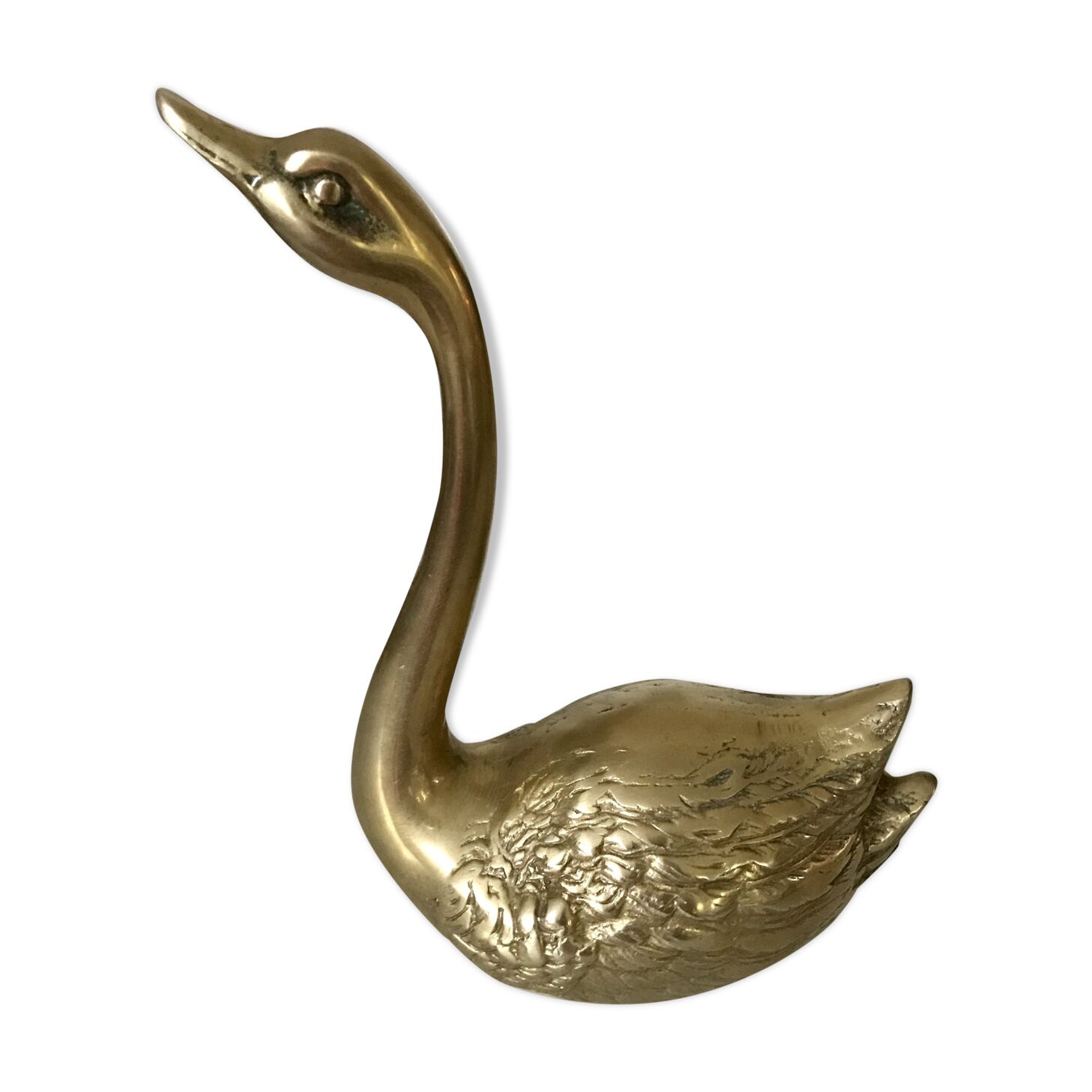 Vintage brass swan