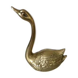 Vintage brass swan
