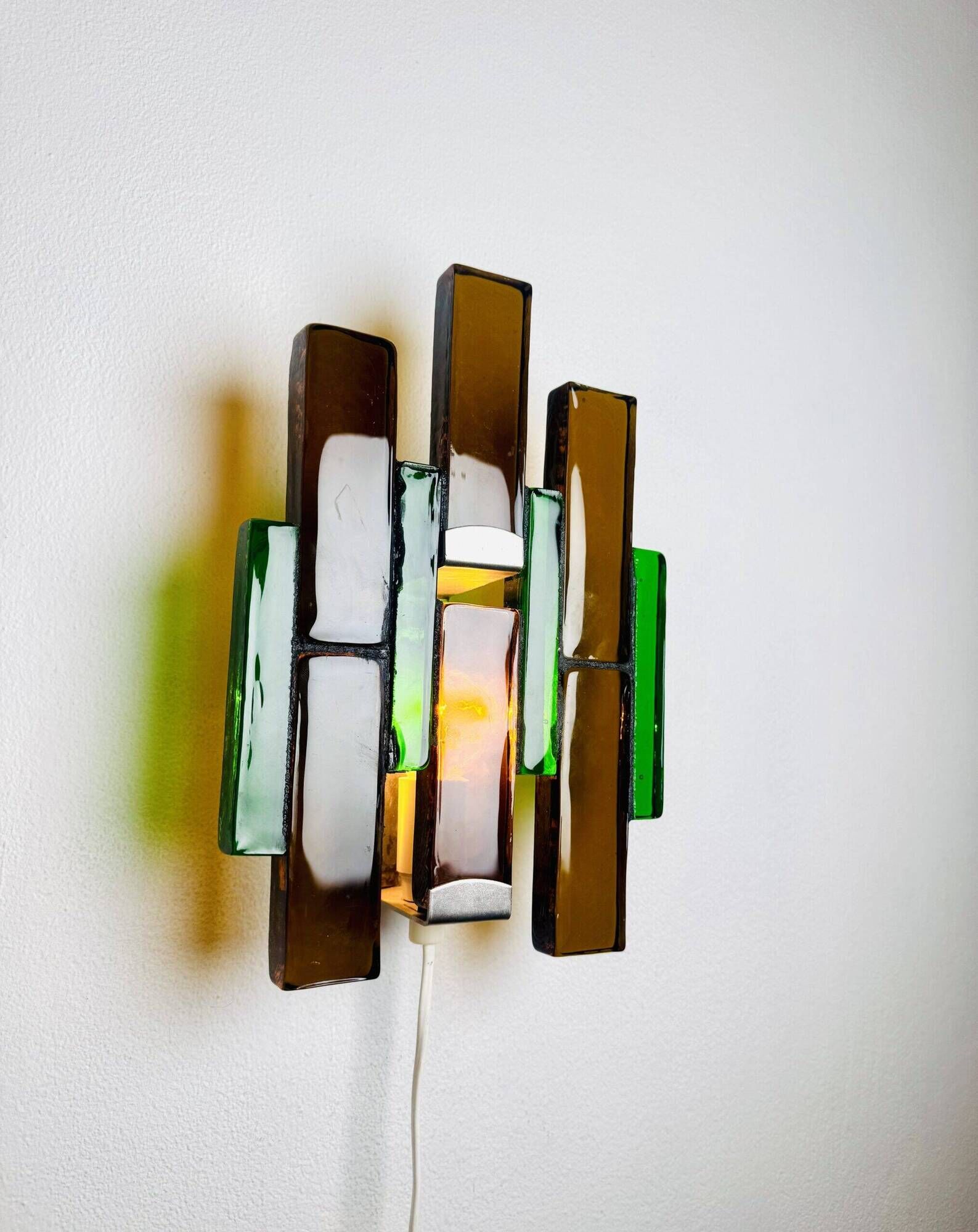 Sculptural Glass Wall Light By Svend Aage Holm-Sørensen For Holm-Sørensen & Co, Denmark 1960S