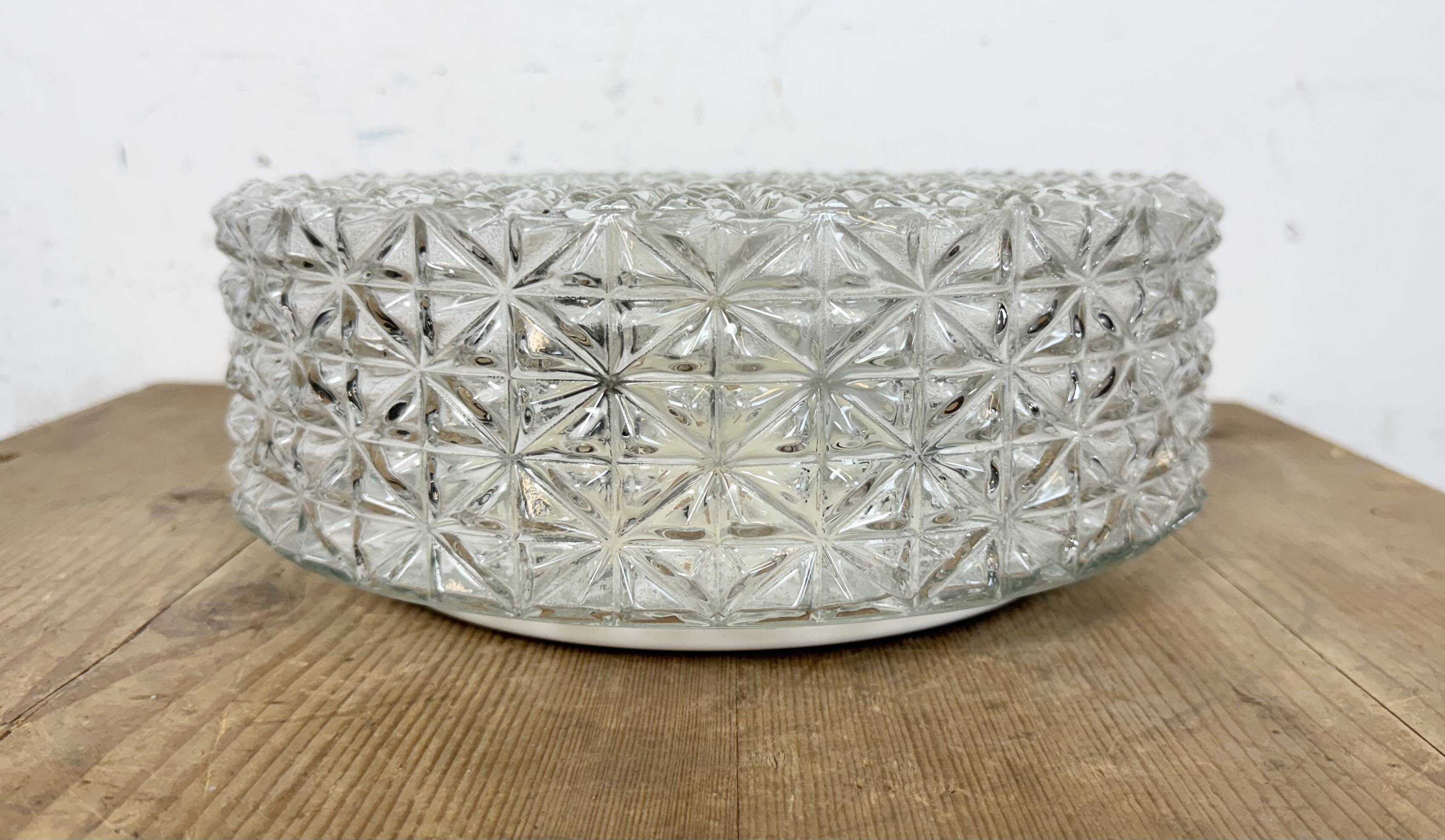 Vintage Glass Wall Or Ceiling Light, 1970s