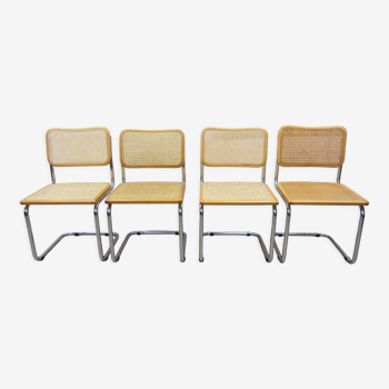 Série de 4 chaises Cesca B32 par Marcel Breuer