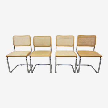 Series of 4 Cesca B32 chairs by Marcel Breuer