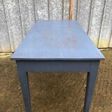Reconstruction period oak table with 1 drawer painted blue.