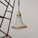 Antique etched glass German pendant light by A.E.G.