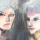 Mino maccari oil-based print 30x40 three female figurines