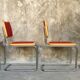 Ensemble de 4 chaises cesca bois et rouge, modèle B32 par Marcel Breuer