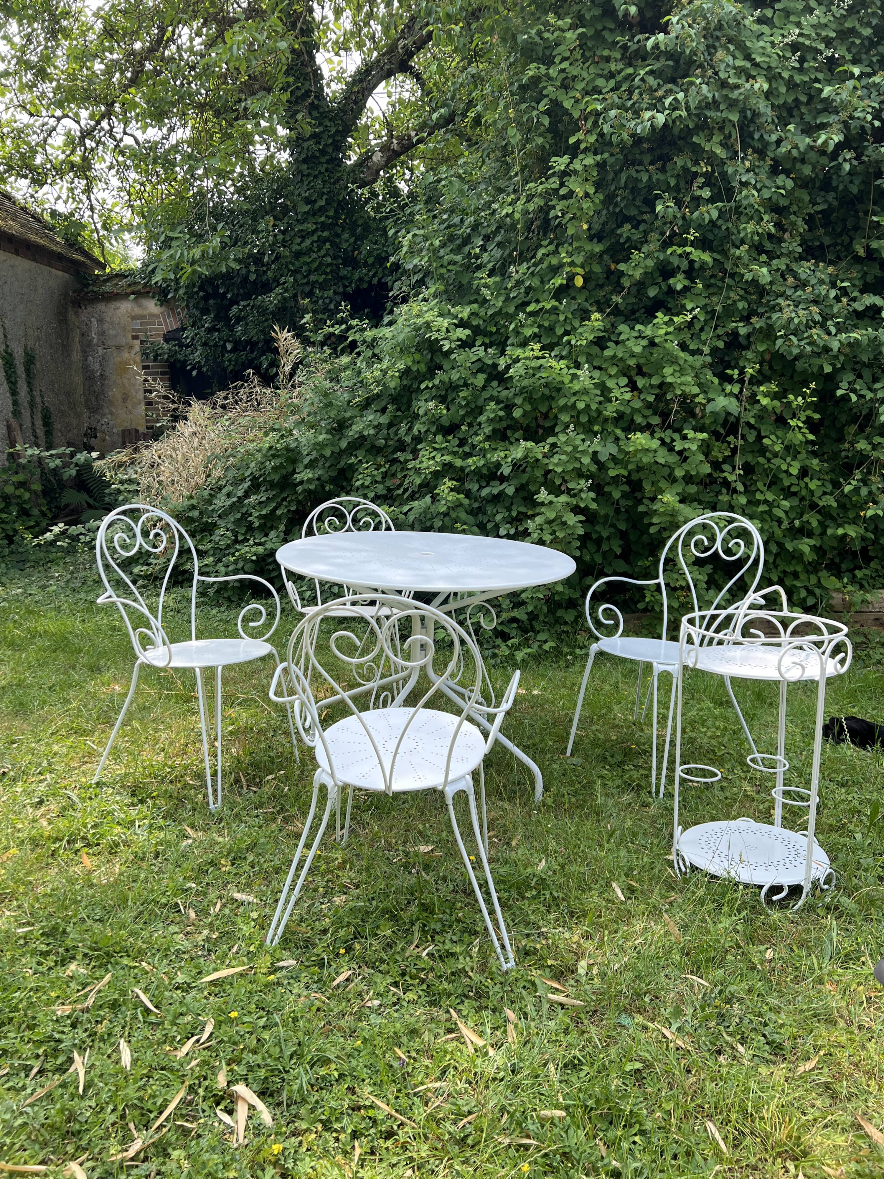 Wrought iron garden furniture